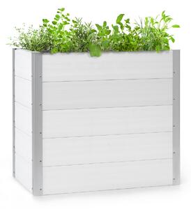 Blumfeldt Nova Grow, ghiveci de grădină, 100 x 91 x 50 cm, WPC, aspect de lemn, alb