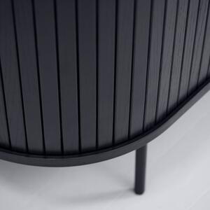 Dulap negru cu aspect de lemn de stejar 100x118 cm Nola – Unique Furniture