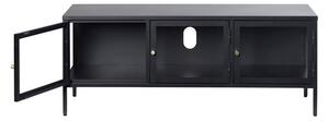 Masă TV neagră din metal 132x52 cm Carmel – Unique Furniture