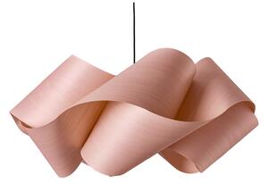 LZF LAMPS lampă suspendată Swirl, roz deschis/culoarea nichelului, Ø 54 cm, lemn, reglabil, Roz / Rosé, Camera de zi / sufragerie, Lemn, Design