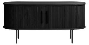 Masă TV neagră cu aspect de lemn de stejar 120x56 cm Nola – Unique Furniture