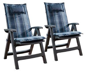 Blumfeldt Donau, pernă, pernă pentru scaun, spătar înalt, pernă scaun de grădină, poliester, 50 × 120 × 6 cm, 2 x pernă