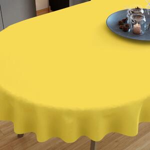 Goldea față de masă din bumbac galben - ovale 140 x 200 cm