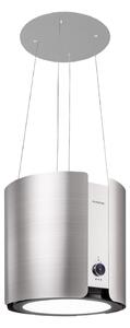 Klarstein Skyfall Smart, hotă insulă, Ø 45 cm, recirculare 402 m³ / h, LED, oțel inoxidabil, argintie