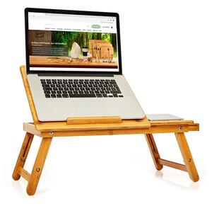 Blumfeldt Masă servire pat, pliabilă, masă pentru laptop, reglabilă pe înălțime, 54 × 21 - 29 × 35 cm (lx H x A), bambus