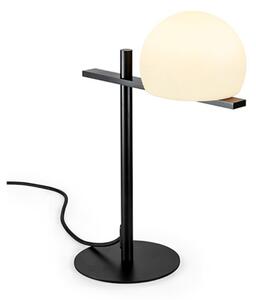 Circ - Lampă de masă neagră cu abajur alb din sticlă
