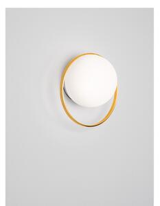 Circ - Aplică din sticlă cu glob alb și cerc auriu