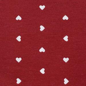 Goldea țesătură decorativă loneta - model 196 inimioare albe pe roșu - lățime 140 și 280 cm 140 cm