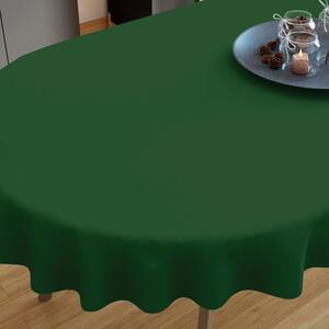 Goldea față de masă din bumbac - verde închis- ovală 120 x 200 cm
