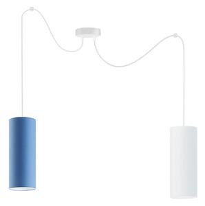 Lustră pe cablu ZIK 2xE27/40W/230V albastră/albă