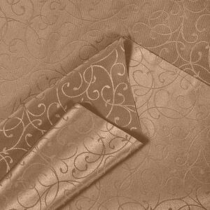 Goldea tesătură decorativă de lux pentru fete de masa - maro desen stilou - lătime 150, 300 cm 150 cm