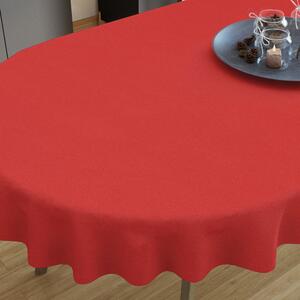 Goldea față de masă decorativă loneta - roșie - ovală 140 x 160 cm