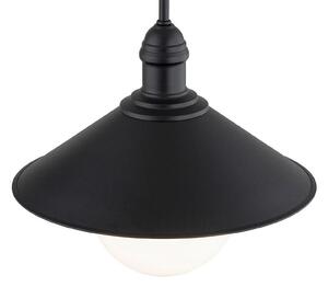 Argon Lampa suspendată pentru exterior Enduro, negru, oțel, sticlă, IP44, E27, reglabil, Negru, Metal