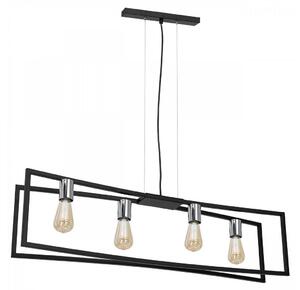 Lustră pe cablu TUNJA 4xE27/60W/230V neagră/crom
