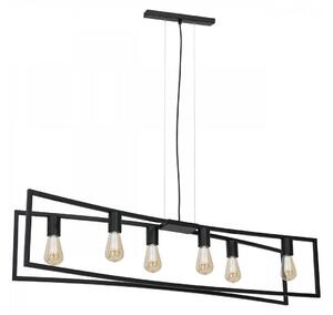 Lustră pe cablu TUNJA 6xE27/60W/230V neagră