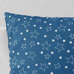 Goldea față de pernă din bumbac - model 016 - steluțe albe pe albastru 60 x 60 cm