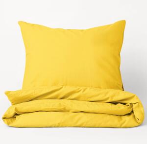 Goldea lenjerie de pat din 100% bumbac - galben 140 x 200 și 50 x 70 cm