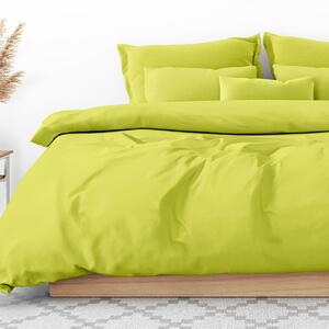 Goldea lenjerie de pat din 100% bumbac - verde lime 140 x 220 și 70 x 90 cm