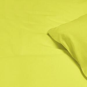 Goldea lenjerie de pat din 100% bumbac - verde lime 140 x 220 și 70 x 90 cm