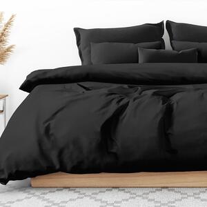 Goldea lenjerie de pat din 100% bumbac - negru 140 x 220 și 70 x 90 cm