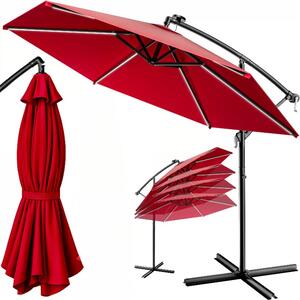 Deuba Umbrelă LED Mali Ø350 cm - roșie