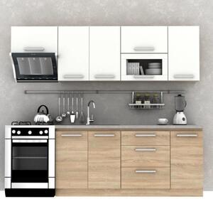 Dulap superior de bucătărie rabatabil cu sticlă NOPL-009-OH Noliana (alb + stejar sonoma). 1015415