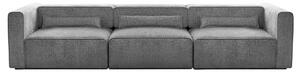 Canapea Extensibilă 5 locuri ZANETTO, cu 3 lăzi depozitare, 340x103x70 cm, Gri-Onyx