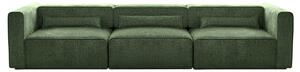 Canapea Extensibilă 5 locuri ZANETTO, cu 3 lăzi depozitare, 340x103x70 cm, Verde-Onyx