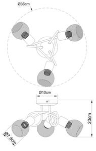 Globo 54028-3S - Lustră aplicată FIASTRA 3xE14/40W/230V