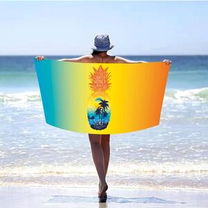 Prosop de plajă cu uscare rapidă multicolor cu ananas Lățime: 100 cm | Lungime: 180 cm