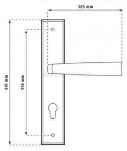 MAJA clanță pentru ușa de intrare bronz 72mm cu butuc Mâner fix stânga Bronz