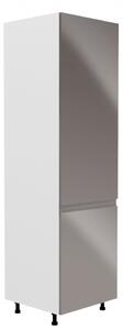 Dulap de bucătărie pentru frigider încorporat D60ZL Aurellia (alb + luciu gri) (D) . 1015826