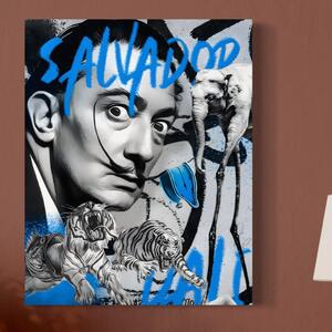 Tablou Canvas Premium LuxCanva® C1135, Abstract Painting By Salvador Dali , Culori, Lions, Elephants, Safari, Living Room, Bar, Relaxare, Culori Vibrante