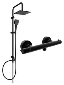 Mexen Tord set de duș suprapus cu duș și baterie de duș termostatică Slim, negru - 77105200-70
