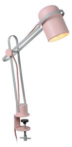 Lampă de masă cu clemă pentru copii BASTIN 1xE14/25W/230V roz Lucide 05535/01/66