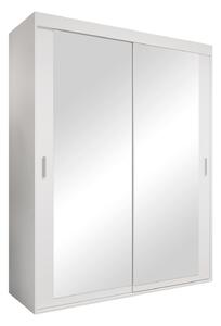Dulap Cosmes, Alb, 205x160x60cm, 131 kg, Uși dulap: Glisante, Numărul de rafturi: 4, Numărul de rafturi: 4