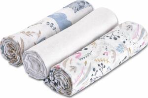 Set 3 paturici muselina 78x78 cm Kidizi Forest Friends, 100% bumbac
