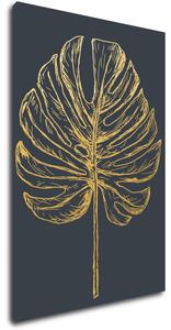 Impresi Tablou Golden leaf dark background - 60 x 40 cm