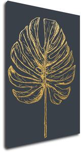 Impresi Tablou Golden leaf dark background - 50 x 70 cm