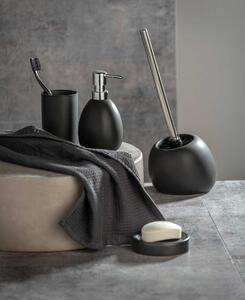 Set 3 accesorii pentru baie, din ceramica, Polaris Negru Mat