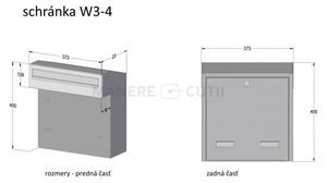 W3 - 4 cutie poștală RAL9006 RAL 9006 / Argintie