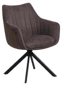 Scaun rotativ ASTON, maro/negru, stofa/metal, 61x44x86 cm