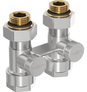 Mexen Uni-Term sătur reglare radiator dublu DN50, drept 1/2"x16 mm, nichel - W912-016-01