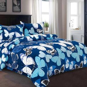 Set Lenjerie de pat pufoasa, doua persoane, Cocolino - Blue Butterflies