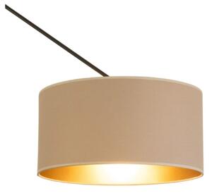Lustră LED reglabilă pe tijă GORTA 1xE27/60W/230V bej/auriu