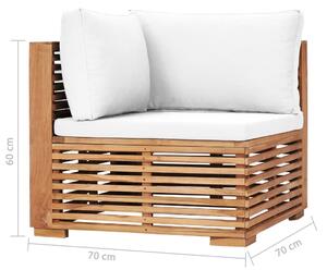 Canapea modulara pentru gradina / terasa, 4 locuri, Jayson Natural / Crem, l280xA70xH60 cm