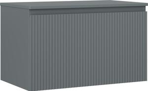 Mexen Rivel, mobilier de baie 80 cm cu blat, 1 sertar, canelat, grafit mat, 91A20-08047-1-BFC66