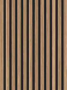 Mexen Lam-B, lamele acustice de perete 275 × 30 cm, placă HDF 4 mm, furnir tehnic, nuc deschis, S100-275307-3015-017