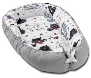 Cosulet bebelus pentru dormit Kidizi Baby Nest Cocoon 90x50 cm Happy Kitten
