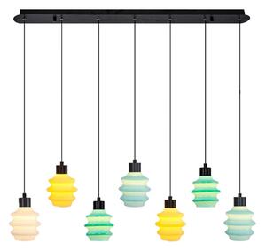 Suspensie LED pe cablu CACTUS 7xLED/2,8W/230V 3000K verde/galben/alb